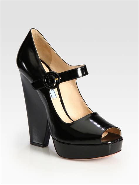 prada black mary jane pumps